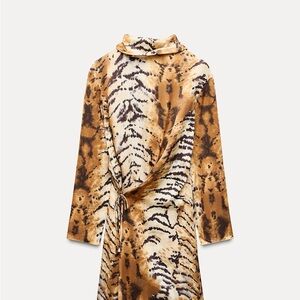 ZARA 🐅Animal Print Long Sleeve Dress